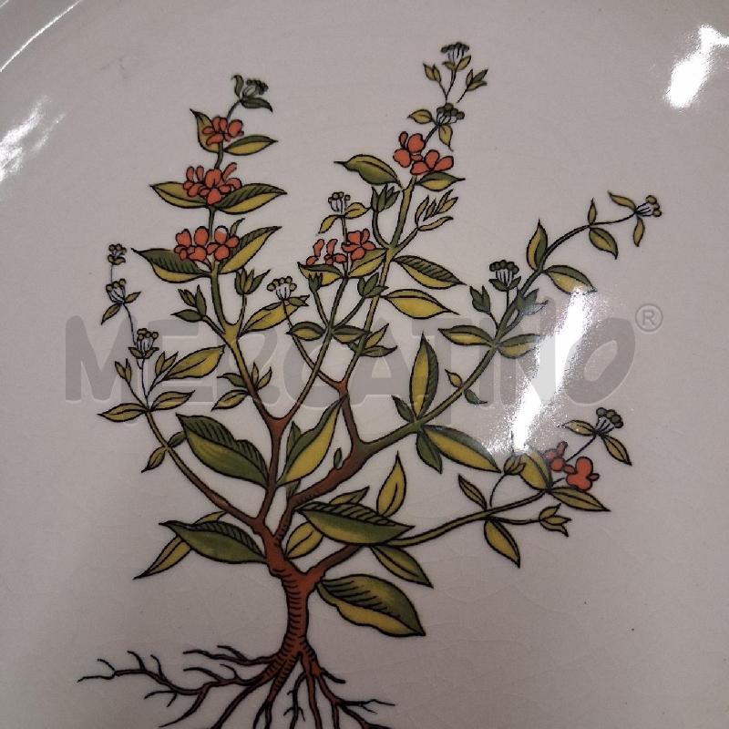 PIATTO CERAMICA PAGNOSSINI RIGO VERDE ALBERO FIORI ROSSI  | Mercatino dell'Usato San giorgio del sannio 3