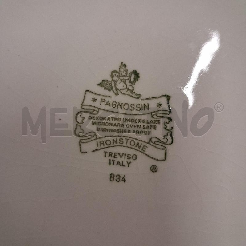 PIATTO CERAMICA PAGNOSSINI RIGO VERDE ALBERO FIORI ROSSI  | Mercatino dell'Usato San giorgio del sannio 5