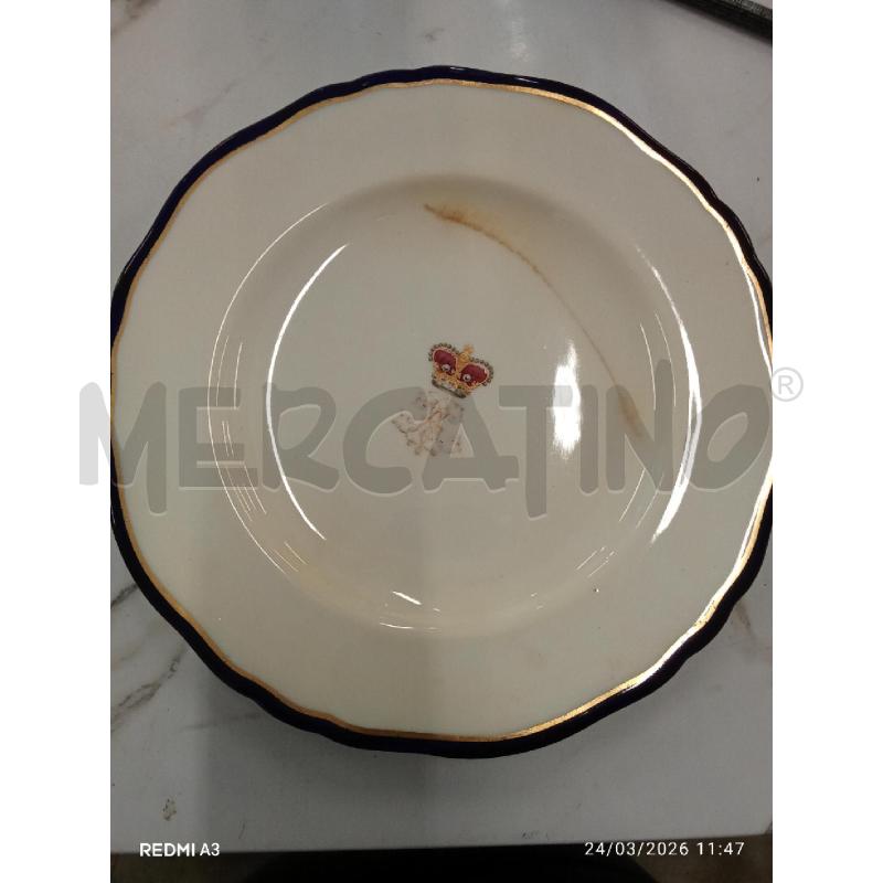 PIATTO VECCHIO BORDO DORATO BLU  | Mercatino dell'Usato San giorgio del sannio 1