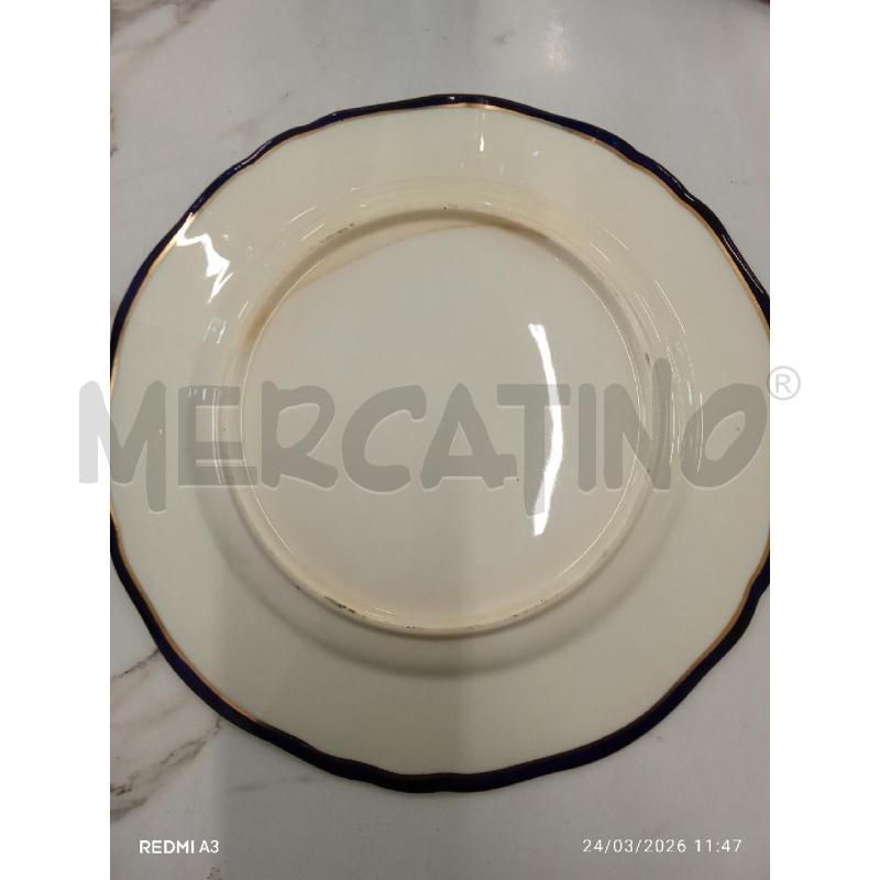 PIATTO VECCHIO BORDO DORATO BLU  | Mercatino dell'Usato San giorgio del sannio 2