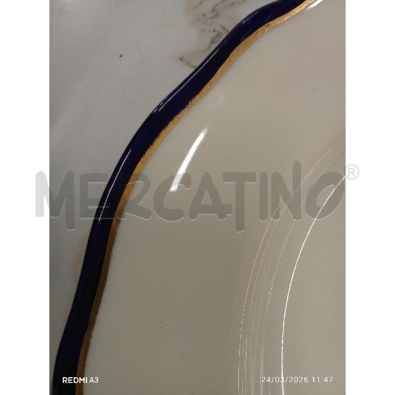 PIATTO VECCHIO BORDO DORATO BLU  | Mercatino dell'Usato San giorgio del sannio 4