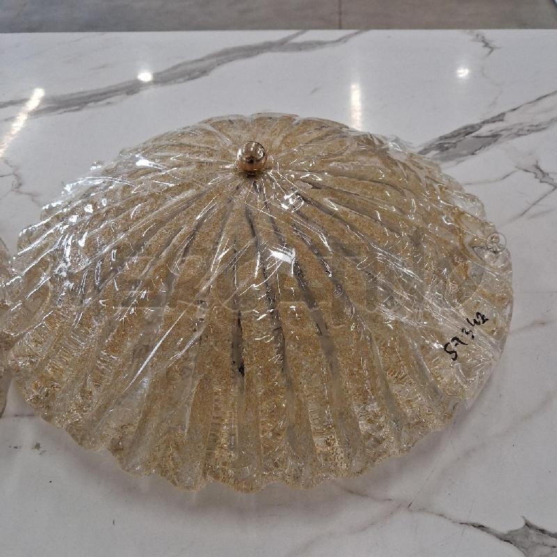 PLAFONIERA 2PZ VETRO MURANO BEIGE DETT DORATO | Mercatino dell'Usato San giorgio del sannio 1