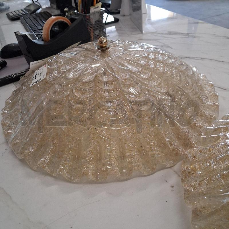 PLAFONIERA 2PZ VETRO MURANO BEIGE DETT DORATO | Mercatino dell'Usato San giorgio del sannio 2