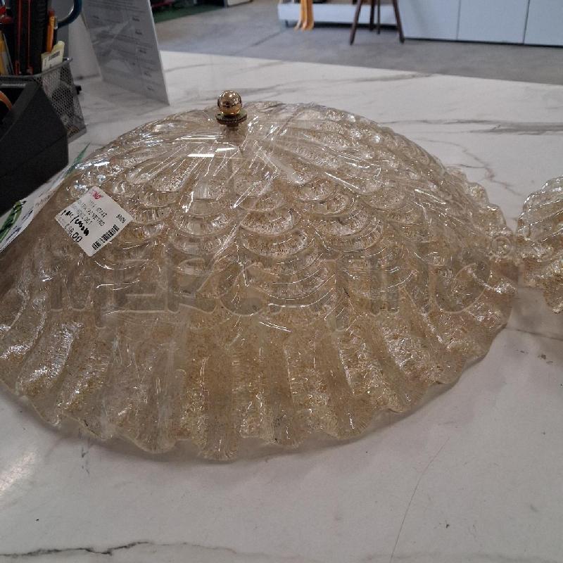 PLAFONIERA 2PZ VETRO MURANO BEIGE DETT DORATO | Mercatino dell'Usato San giorgio del sannio 3