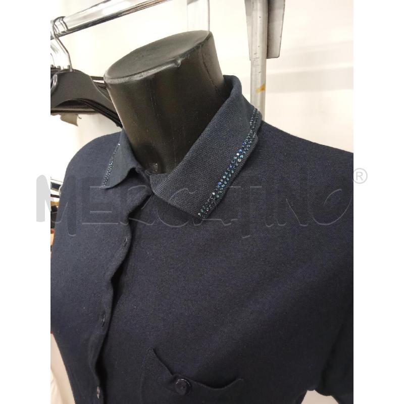 POLO DONNA BLU NOTTE STRASS CELESTI COLLETTO MANICA  | Mercatino dell'Usato San giorgio del sannio 2