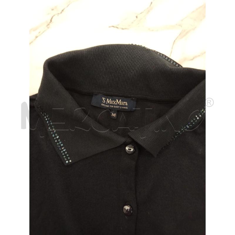 POLO DONNA BLU NOTTE STRASS CELESTI COLLETTO MANICA  | Mercatino dell'Usato San giorgio del sannio 4