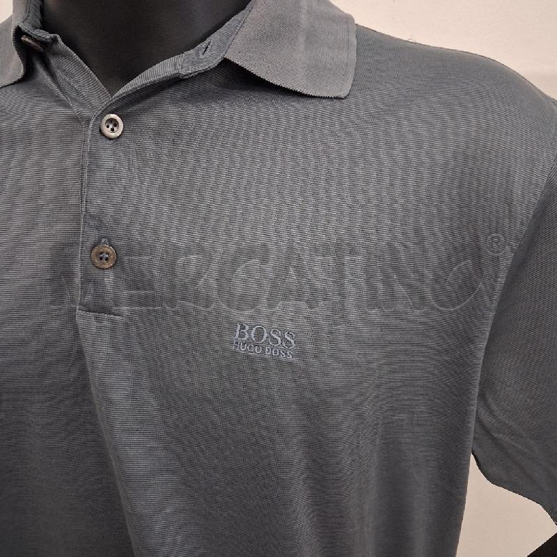 POLO UOMO GRIGIA SCURA LAMINATA LOGO PICCOLO  | Mercatino dell'Usato San giorgio del sannio 2