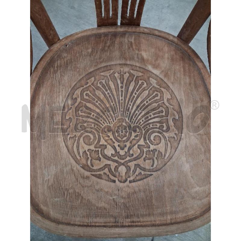 POLTRONA LEGNO INTARSIATA  | Mercatino dell'Usato San giorgio del sannio 3