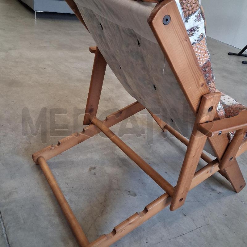 POLTRONA LEGNO RECLINABILE QUADRETTI  | Mercatino dell'Usato San giorgio del sannio 2