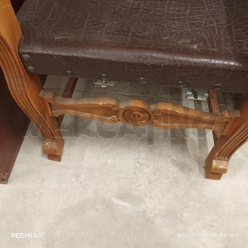POLTRONA LEGNO  SEDUTA STOFFA  | Mercatino dell'Usato San giorgio del sannio 4