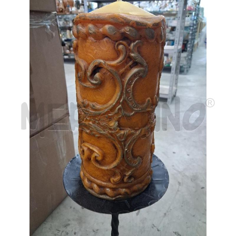 PORTA CANDELA FERRO BATTUTO CANDELA ARANCIO  | Mercatino dell'Usato San giorgio del sannio 2
