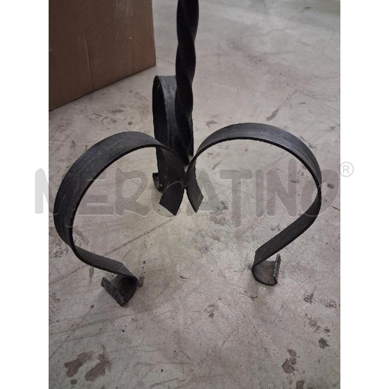 PORTA CANDELA FERRO BATTUTO CANDELA ARANCIO  | Mercatino dell'Usato San giorgio del sannio 3