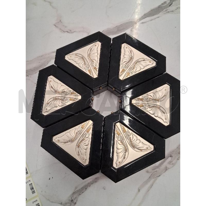 PORTA GIOIE ARGENTATO TRIANGOLI FORMA QUADRIFOGLIO STILE LIBERTY   | Mercatino dell'Usato San giorgio del sannio 1