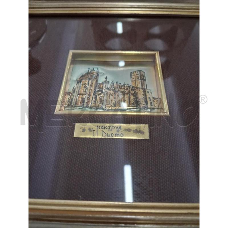 QUADRETTI COPPIA PIAZZA E DUOMO DI MANTOVA SU LAMINA | Mercatino dell'Usato San giorgio del sannio 2