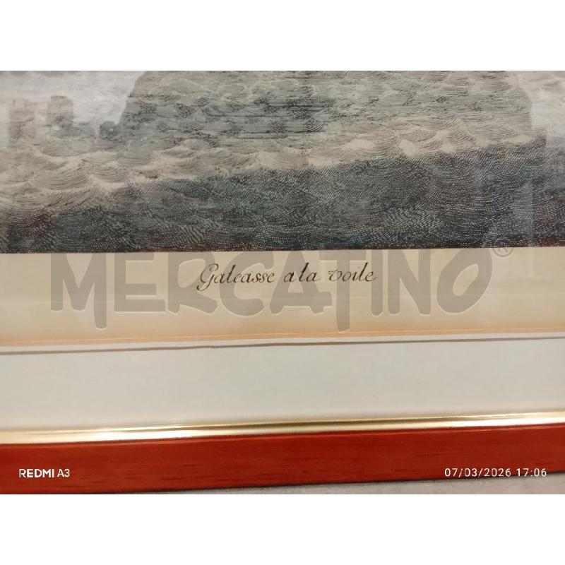 QUADRO CILIEGIO STAMPA TIMBRO FIORENTINO GALEASSE A LA VOIL | Mercatino dell'Usato San giorgio del sannio 5
