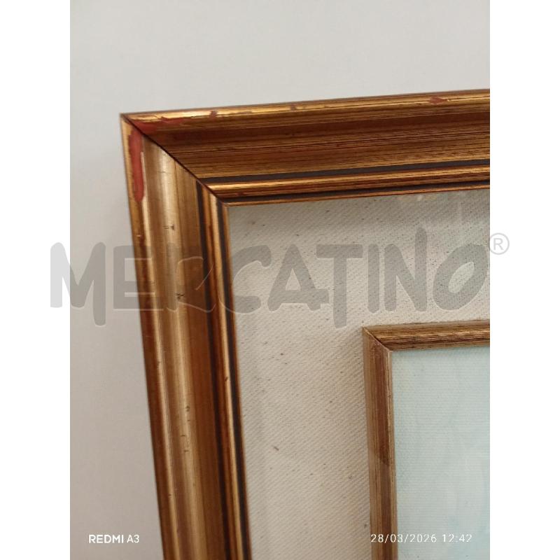 QUADRO CORNCIE DORATA TELA BARCHE MARE  | Mercatino dell'Usato San giorgio del sannio 4