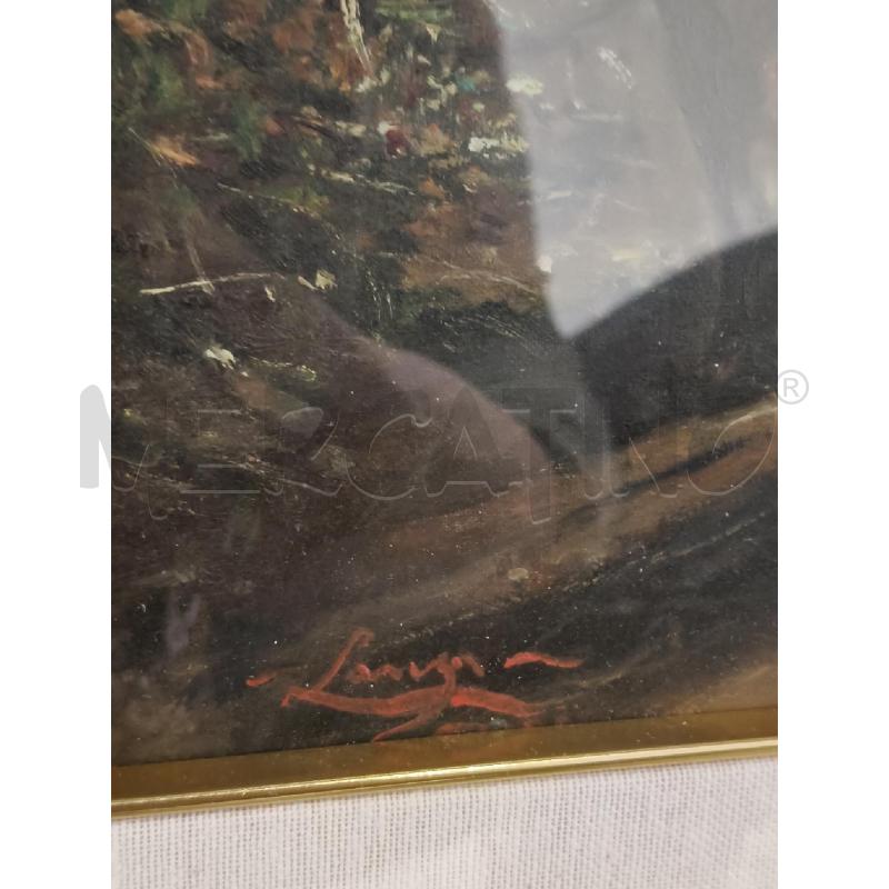 QUADRO CORNICE DORATA DIPINTO BUOI LANZA  | Mercatino dell'Usato San giorgio del sannio 3