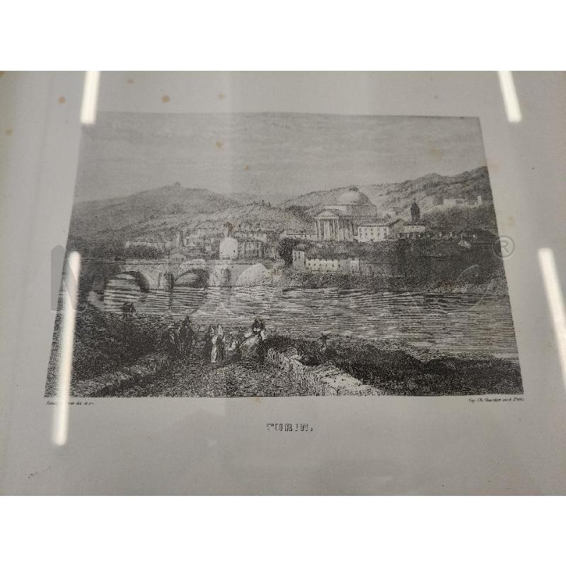 QUADRO CORNICE DORATA STAMPA VECCHIA TORINO  | Mercatino dell'Usato San giorgio del sannio 3