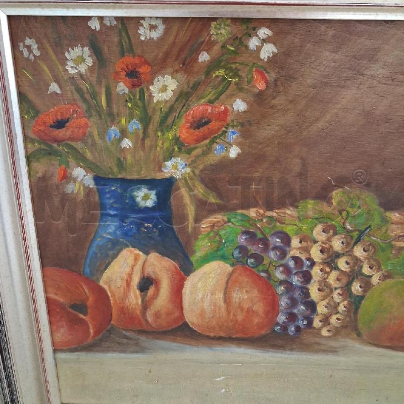QUADRO CORNICE GRIGIA FRUTTA SU TAVOLO  | Mercatino dell'Usato San giorgio del sannio 3