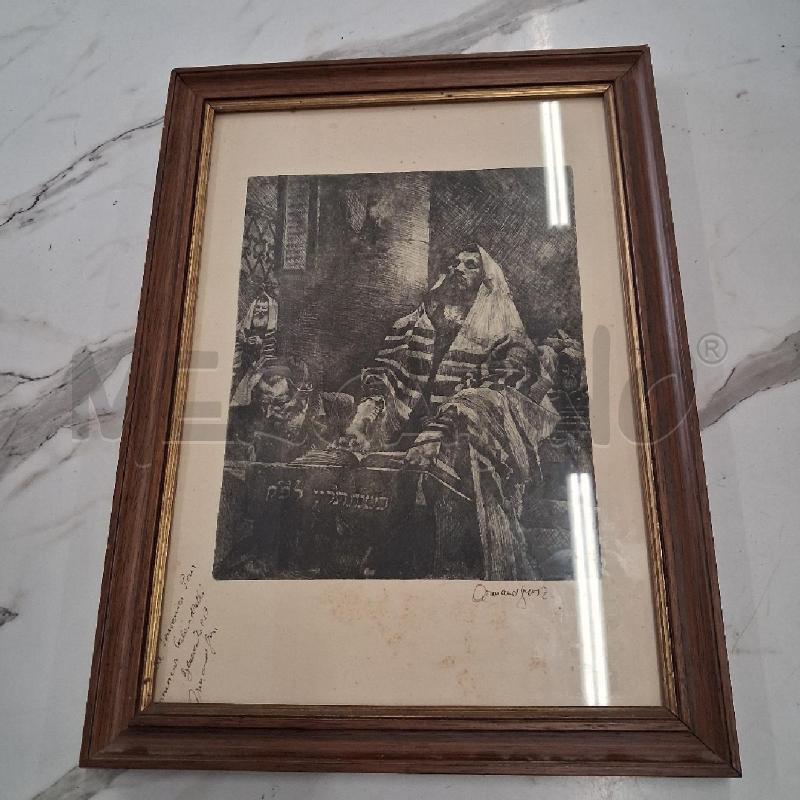 QUADRO CORNICE MARRONE UOMO CON VELO  | Mercatino dell'Usato San giorgio del sannio 1