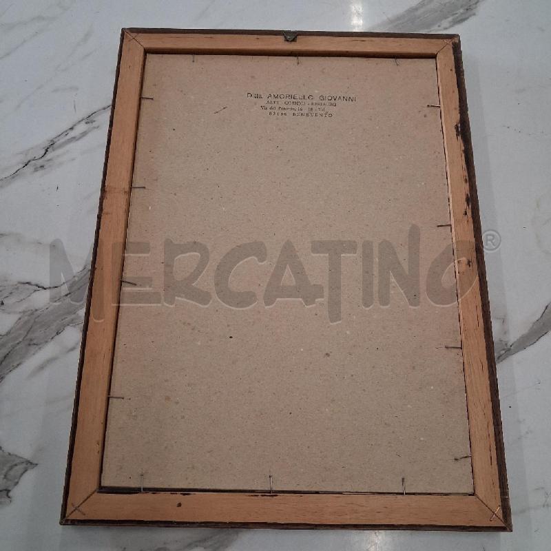 QUADRO CORNICE MARRONE UOMO CON VELO  | Mercatino dell'Usato San giorgio del sannio 2