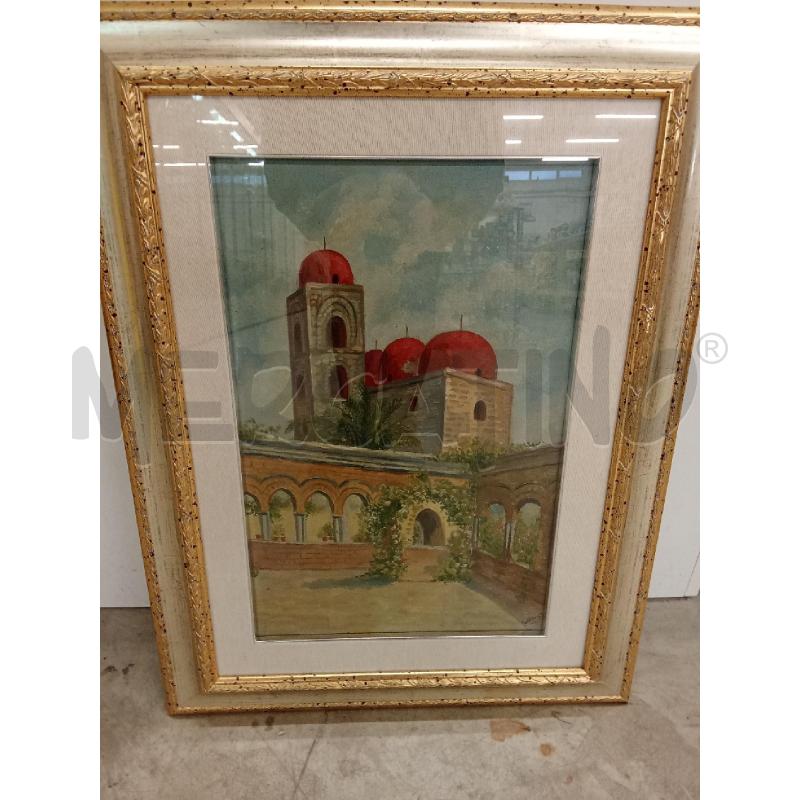 QUADRO CORTILETTO CUPOLETTE ROSSE GUTTEMBERG  | Mercatino dell'Usato San giorgio del sannio 1