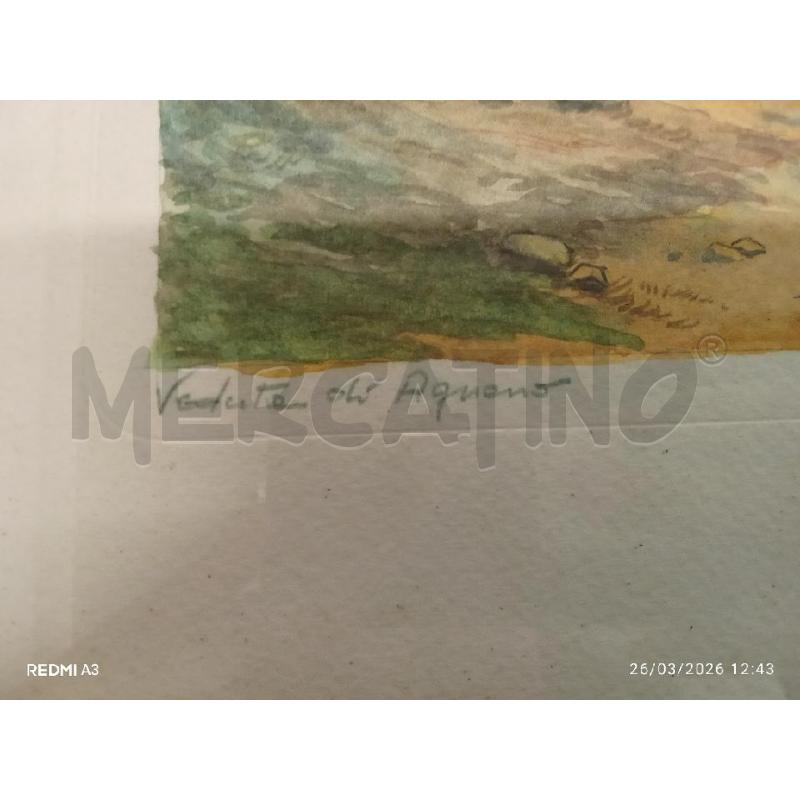 QUADRO C DORATA ACQUARELLO VEDUTA DI AGNANO  | Mercatino dell'Usato San giorgio del sannio 5