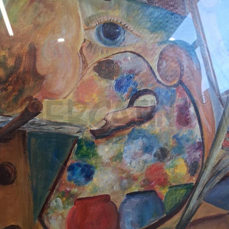 QUADRO C DORATA DIPINTO SURREALISTA ASCIONE  | Mercatino dell'Usato San giorgio del sannio 3