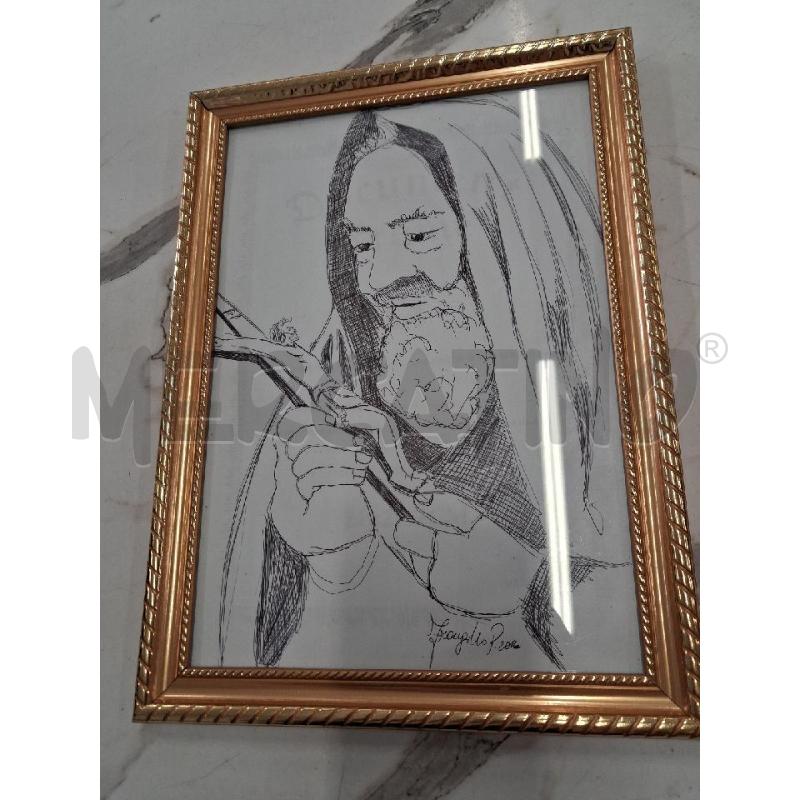 QUADRO C DORATA DISEGNO DI PROVA PRADRE PIO  | Mercatino dell'Usato San giorgio del sannio 1