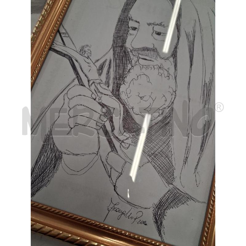 QUADRO C DORATA DISEGNO DI PROVA PRADRE PIO  | Mercatino dell'Usato San giorgio del sannio 4