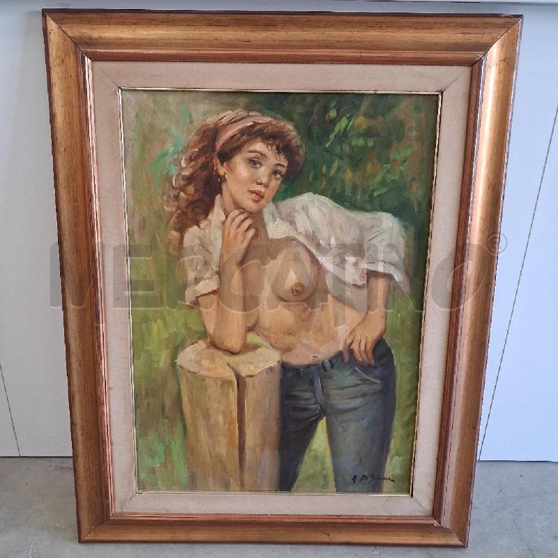 QUADRO C DORATA NUDO DONNA SU TRONCO  | Mercatino dell'Usato San giorgio del sannio 1