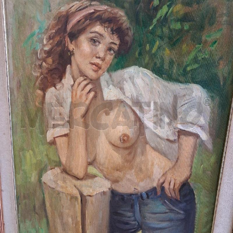 QUADRO C DORATA NUDO DONNA SU TRONCO  | Mercatino dell'Usato San giorgio del sannio 2