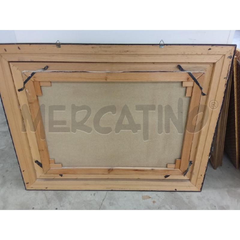 QUADRO C DORATA PAESAGGIO MARINO ALBERI GABBIANI  | Mercatino dell'Usato San giorgio del sannio 2