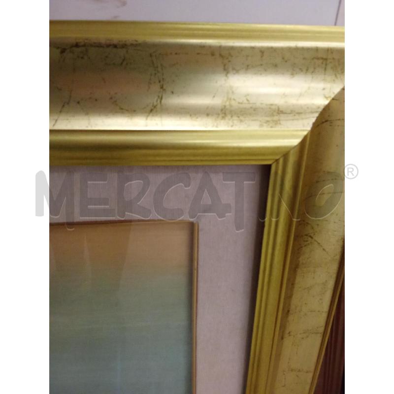 QUADRO C DORATA PAESAGGIO MARINO ALBERI GABBIANI  | Mercatino dell'Usato San giorgio del sannio 4