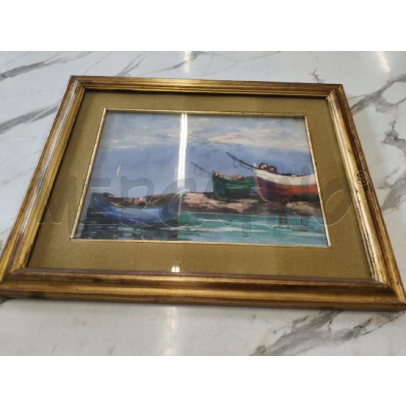 QUADRO C DORATA PAESAGGIO MARINO GIORDANI  | Mercatino dell'Usato San giorgio del sannio 1