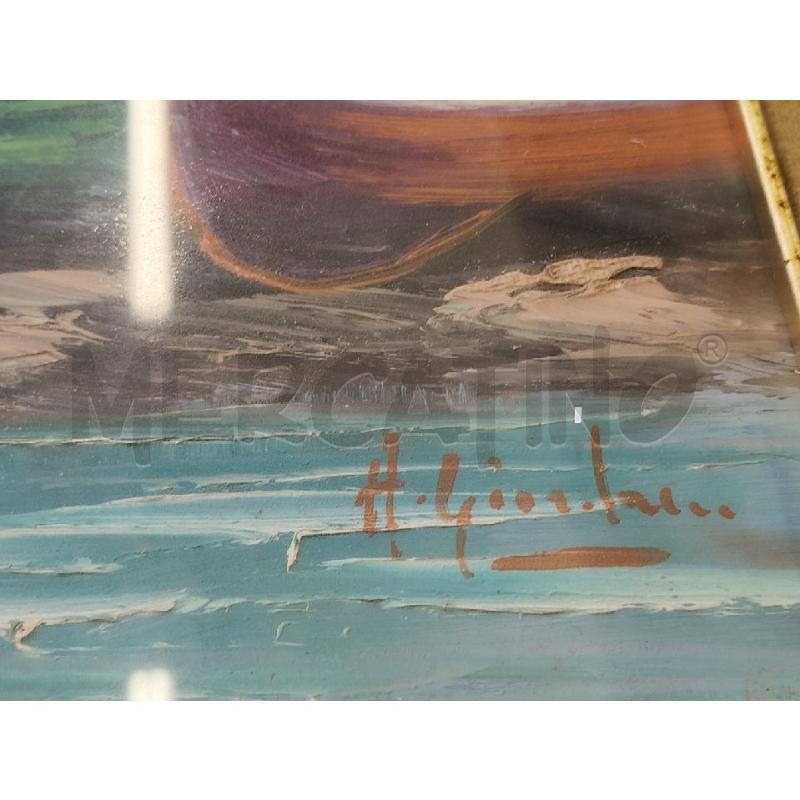 QUADRO C DORATA PAESAGGIO MARINO GIORDANI  | Mercatino dell'Usato San giorgio del sannio 2