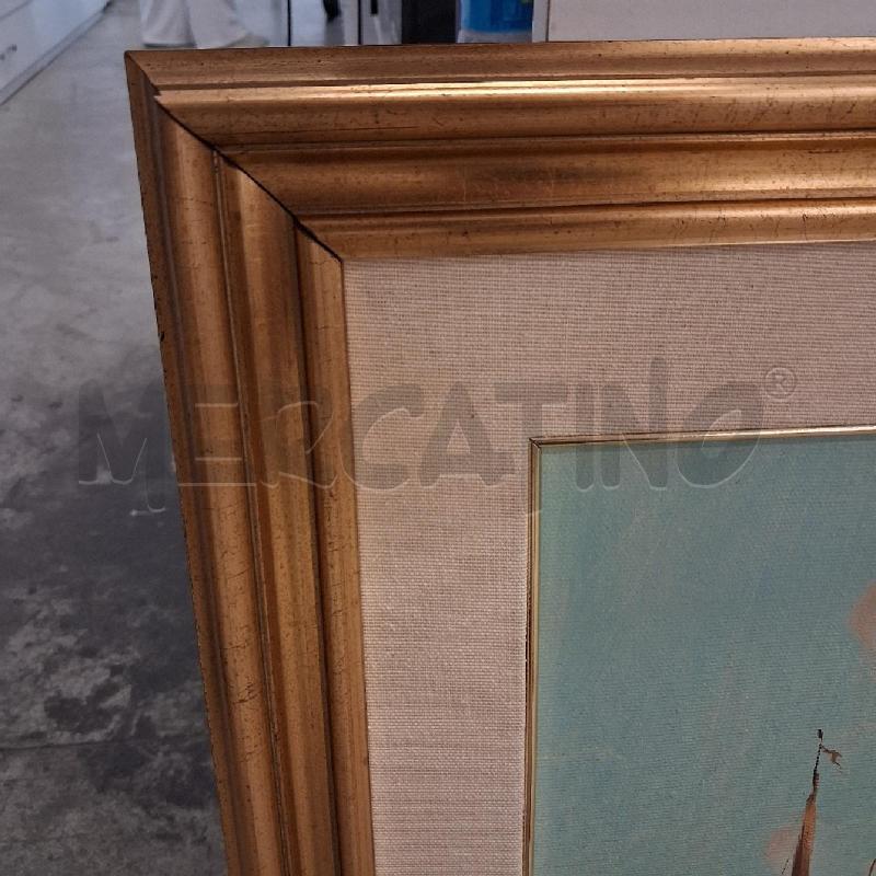 QUADRO C DORATA PAESAGGIO MARINO TELA  | Mercatino dell'Usato San giorgio del sannio 4