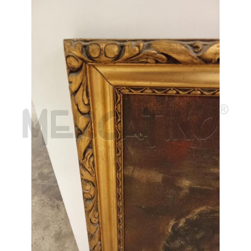 QUADRO C DORATA SCENA FAMILIARE BAMBINO CON VECCHIETTO  | Mercatino dell'Usato San giorgio del sannio 4