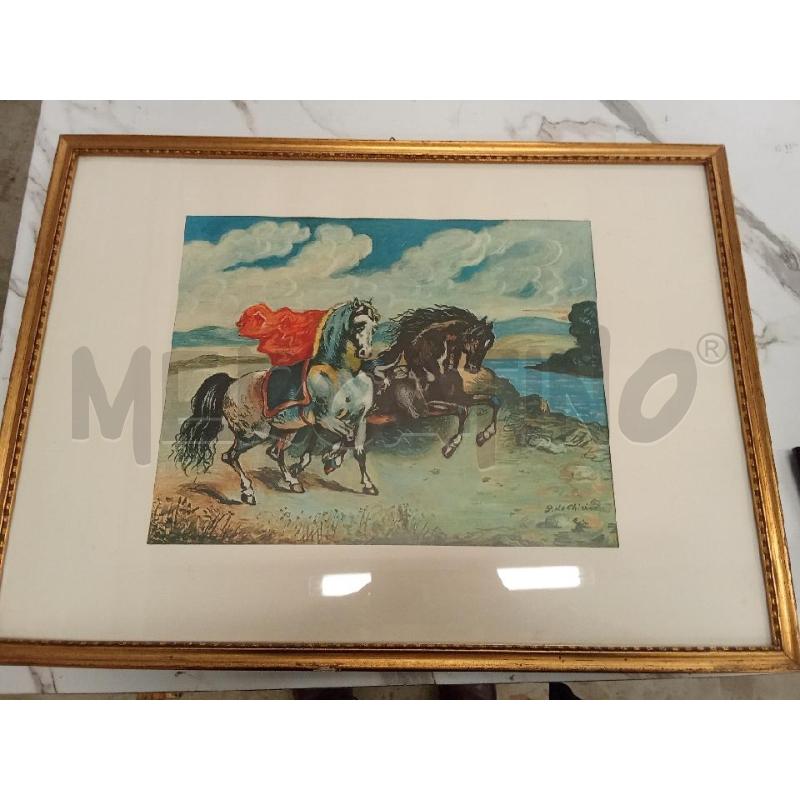 QUADRO C DORATA STAMPA CAVALLI IN CORSA  | Mercatino dell'Usato San giorgio del sannio 1