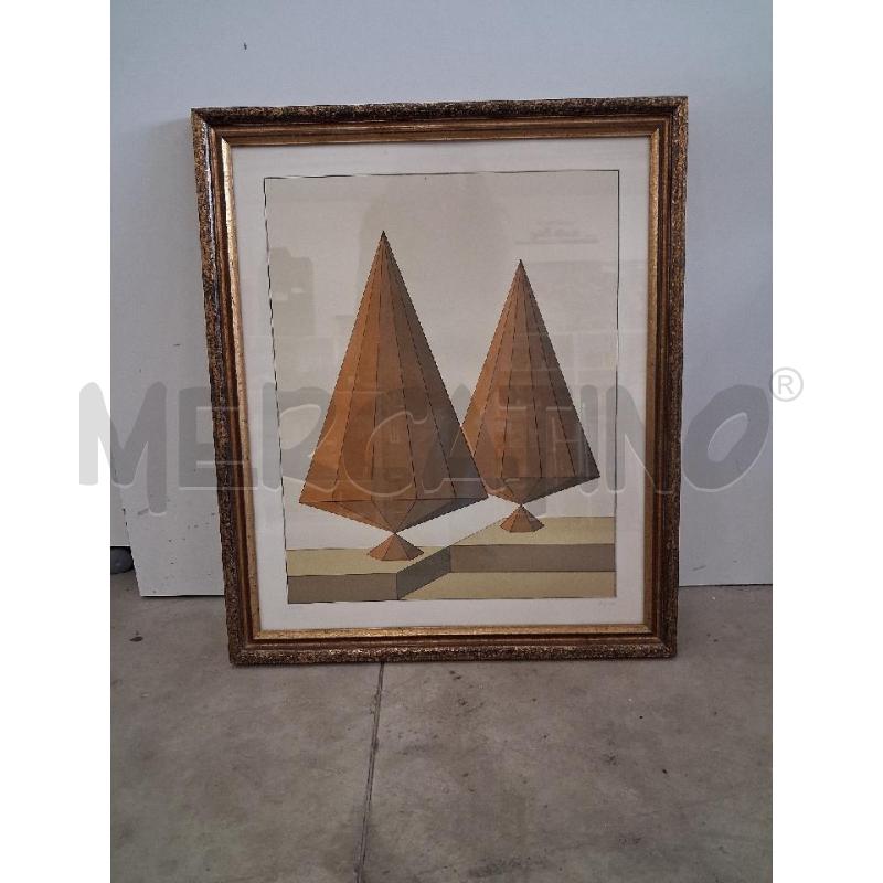 QUADRO C DORATA STAMPA LITOGRAFICA POLIEDRI LUCIO SAFFARO  | Mercatino dell'Usato San giorgio del sannio 1