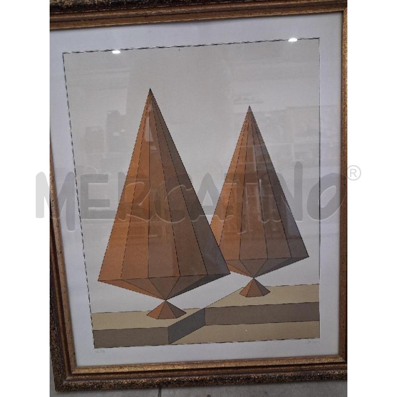 QUADRO C DORATA STAMPA LITOGRAFICA POLIEDRI LUCIO SAFFARO  | Mercatino dell'Usato San giorgio del sannio 2