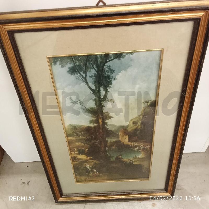 QUADRO C DORATA STAMPA PESCATORI CAMPAGNA  | Mercatino dell'Usato San giorgio del sannio 1