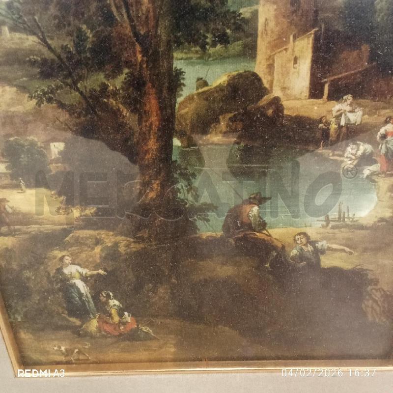 QUADRO C DORATA STAMPA PESCATORI CAMPAGNA  | Mercatino dell'Usato San giorgio del sannio 2