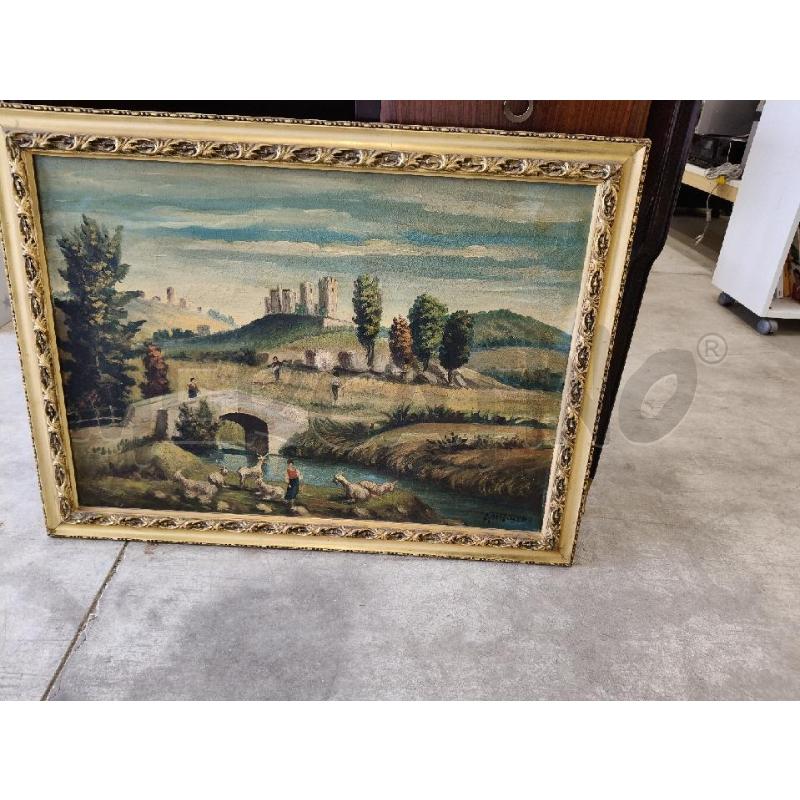QUADRO C DORATA STAMPA SU TELA PAESAGGIO PONTICELLO  | Mercatino dell'Usato San giorgio del sannio 1