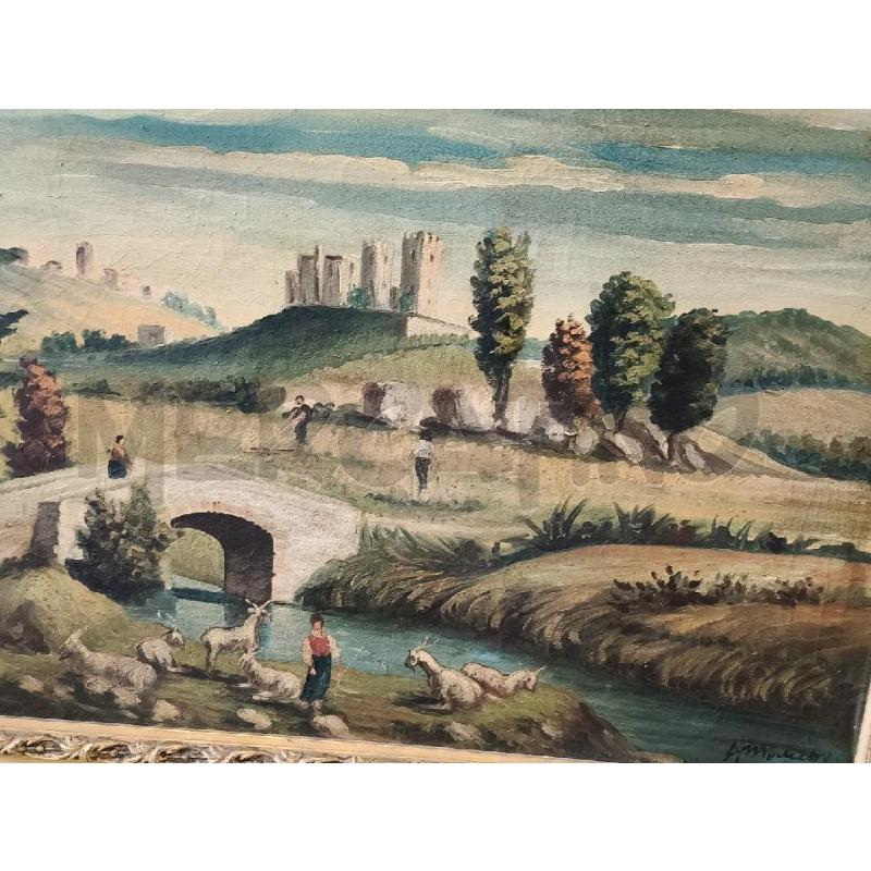 QUADRO C DORATA STAMPA SU TELA PAESAGGIO PONTICELLO  | Mercatino dell'Usato San giorgio del sannio 2