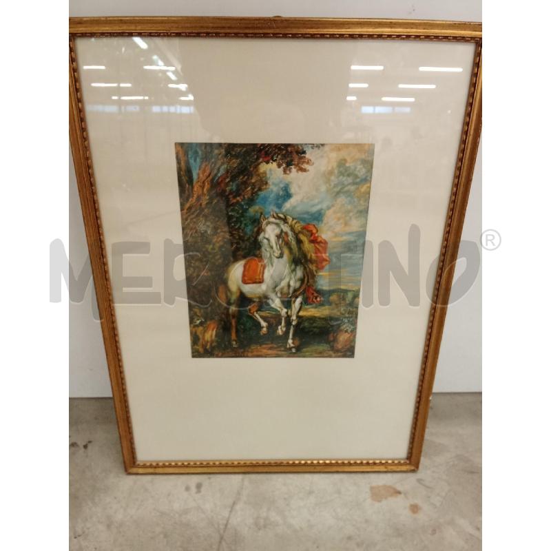 QUADRO C DORATA STRAMPA CAVALLO BIANCO  | Mercatino dell'Usato San giorgio del sannio 1
