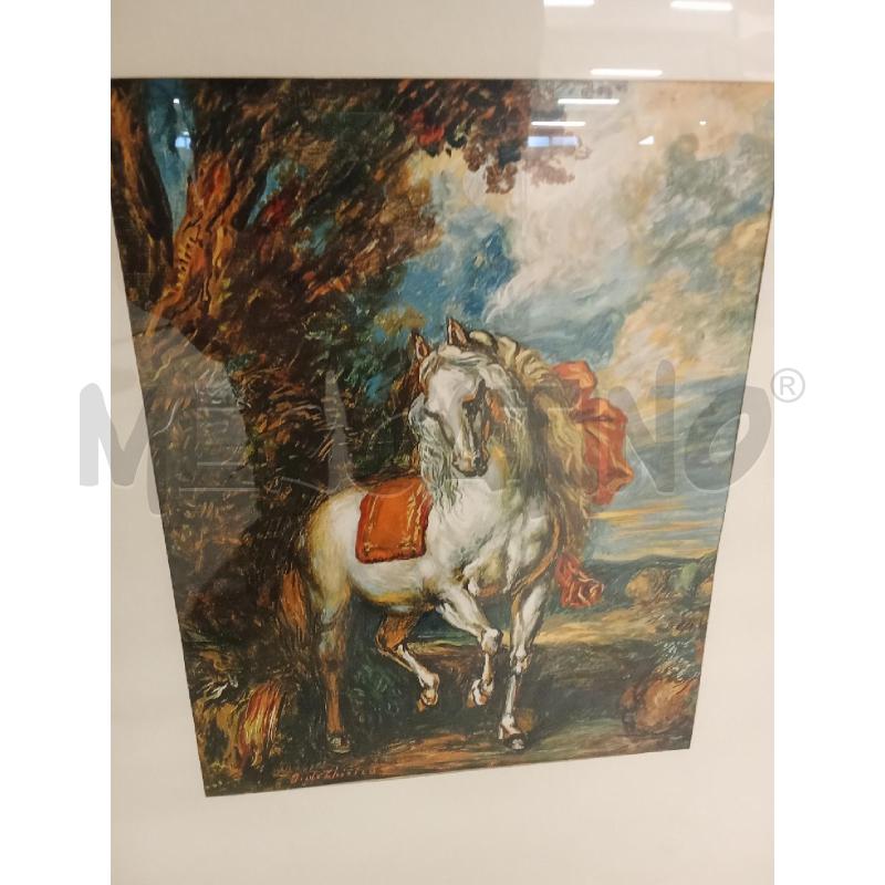 QUADRO C DORATA STRAMPA CAVALLO BIANCO  | Mercatino dell'Usato San giorgio del sannio 3