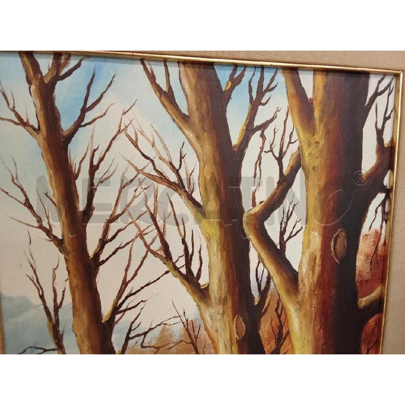 QUADRO C DORATA TELA ALBERI S CAMPO  | Mercatino dell'Usato San giorgio del sannio 3