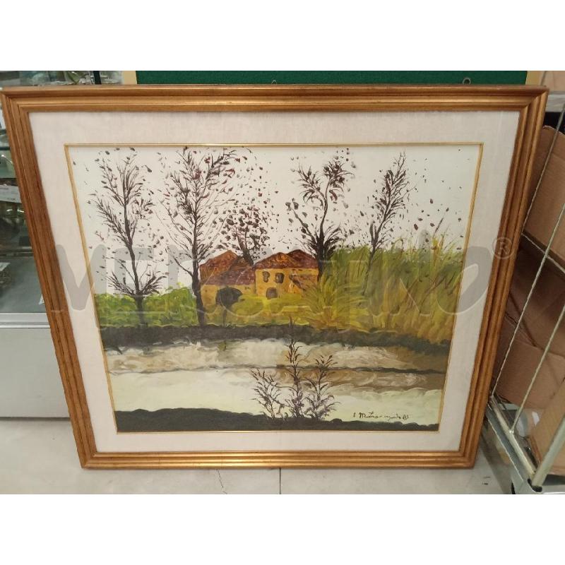 QUADRO C DORATA TELA PAESAGGIO RURALE ESPRESSIONISTA  | Mercatino dell'Usato San giorgio del sannio 1