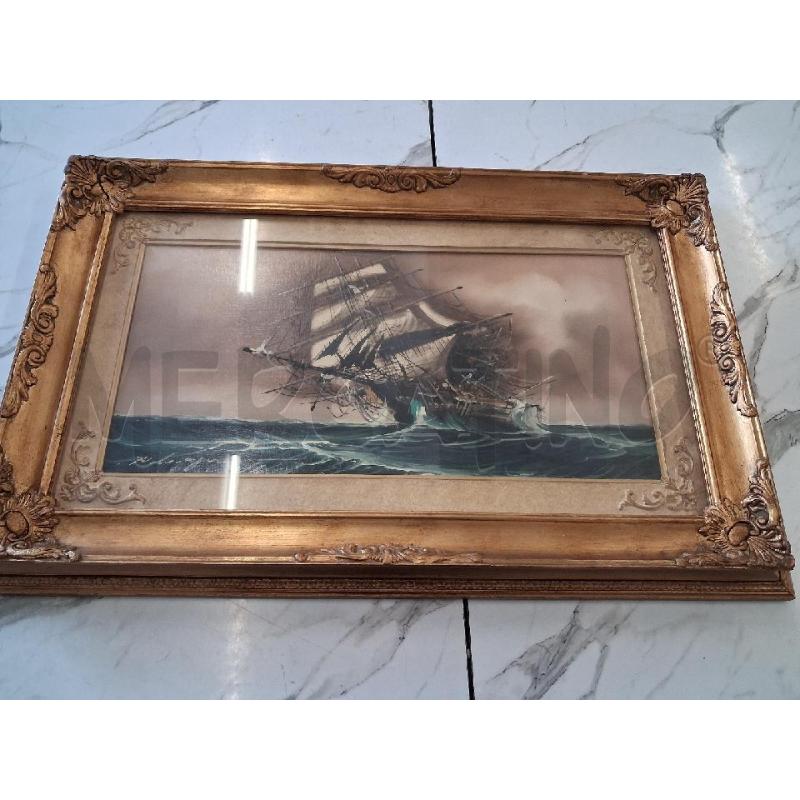 QUADRO C DORATA TELA VELA IN MAREGGIATA  | Mercatino dell'Usato San giorgio del sannio 1
